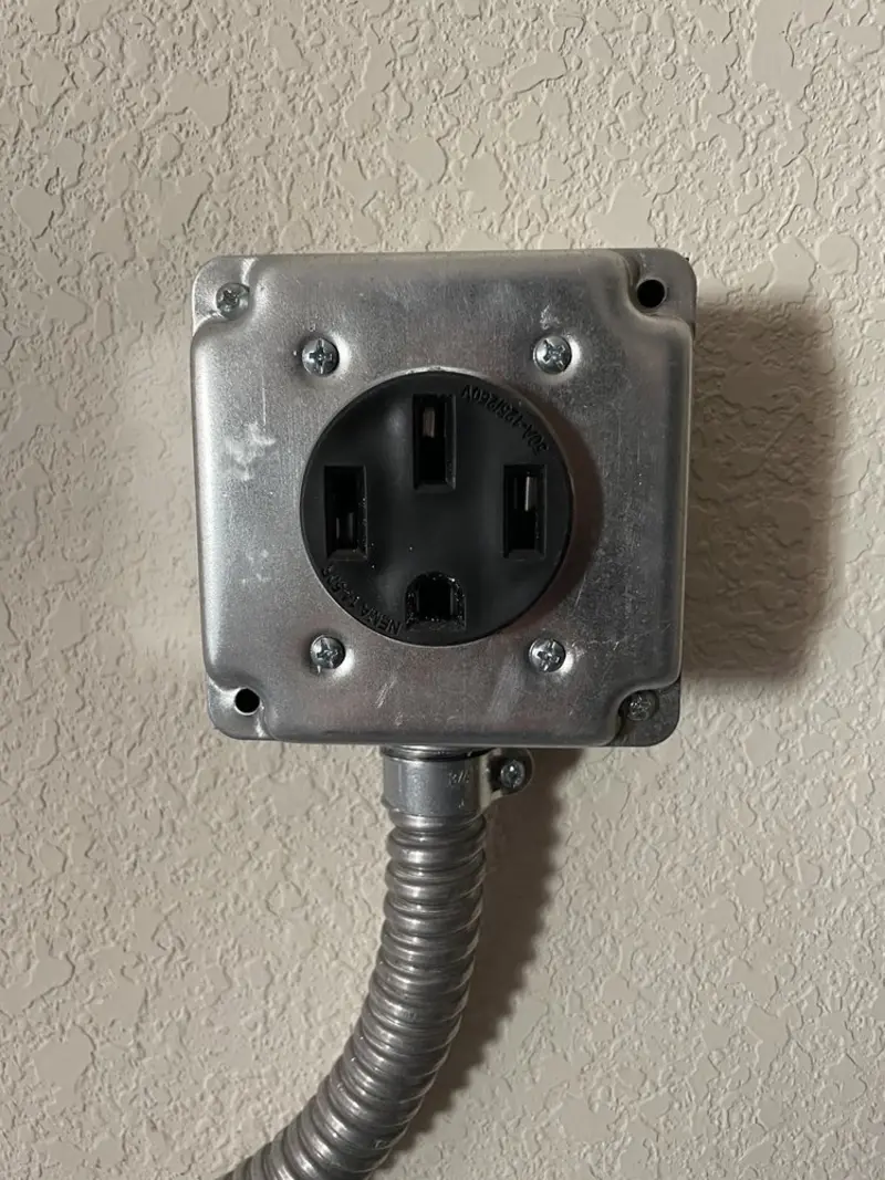 NEMA 14-50 outlet installed for Electrical Panel Upgrade in Combes